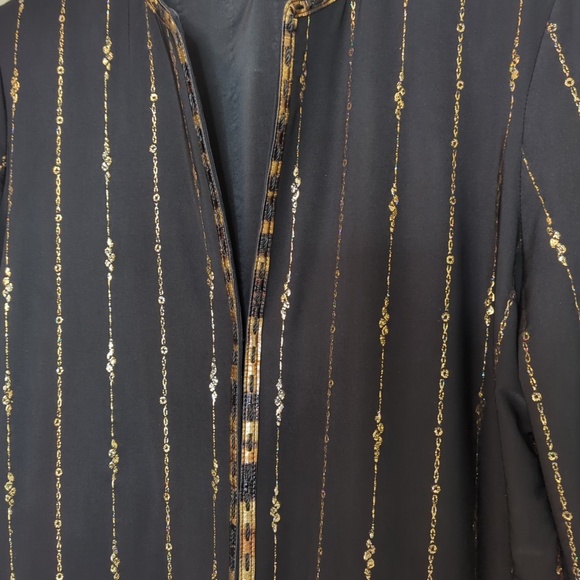 Joseph Ribkoff Black Gold Beaded Blazer Jacket - Picture 8 of 14